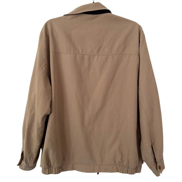Peter Millar Beige 80s Dad/Bomber/Golf Lightweight Collar Full Zip Jacket-Medium - Picture 2 of 8